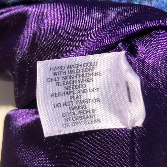 White + Warren Large Wool Cardigan Jacket Blue Purple Top Button Gray Sweater - Picture 8 of 8